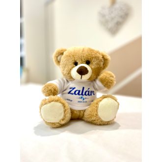 Plüss maci pólóval-Saját névvel, születési adatokkal