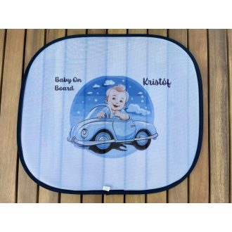 Autós napellenző-képpel,felirattal