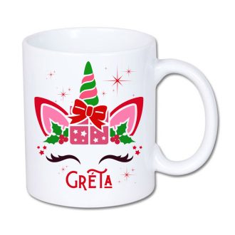 Bögre unikornissal, névvel