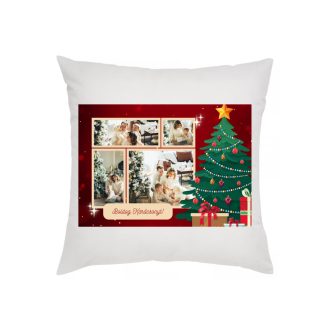   Karácsonyi fényképes párnahuzat 4 képpel karácsonyi háttérrel