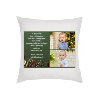Karácsonyi fényképes párnahuzat idézettel, 2 képpel