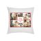 Karácsonyi fényképes párnahuzat-4 képpel, közepén négyzetben felirat
